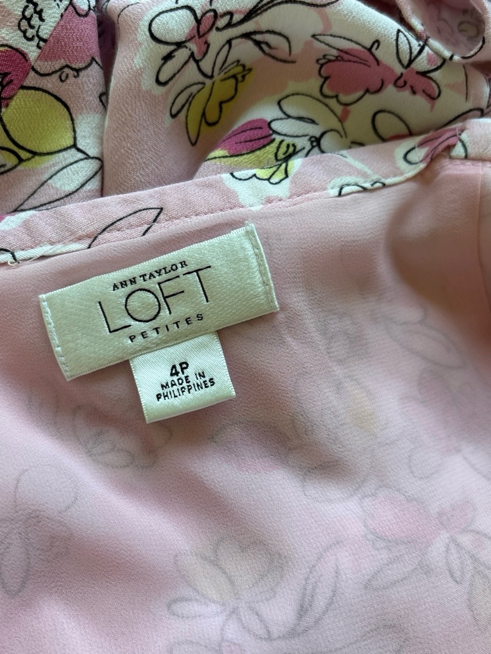 LOFT Pink Floral Y2K Empire Mini Dress 4P - Picture 3 of 7